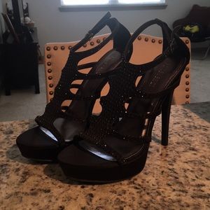 Black Rhinestone Stilettos